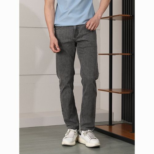 魅力烟灰薄款牛仔裤男 春夏新款 柔软透气男士直筒修身弹力牛仔裤