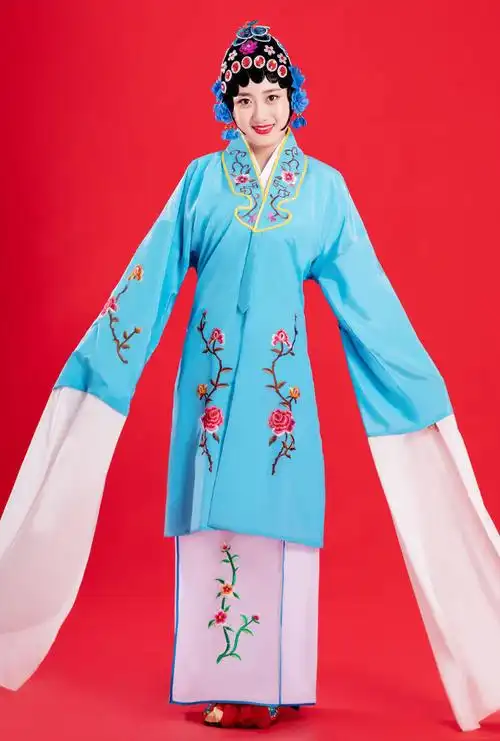 唱戏穿的衣服戏服装女花旦京剧古装越剧演出戏曲水袖小旦戏剧衣服戏服