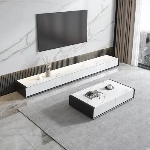 电视柜岩板现代简约小户户型客厅大理石地柜轻奢极简电视柜