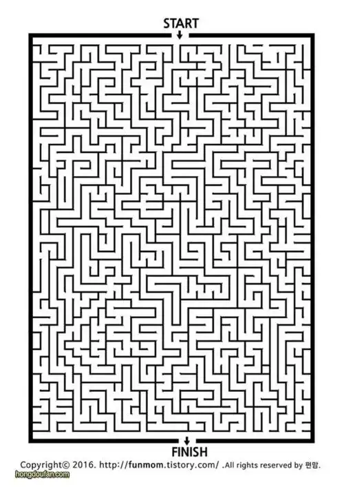 20张方形迷宫复杂迷宫在线游戏a4可打印图片