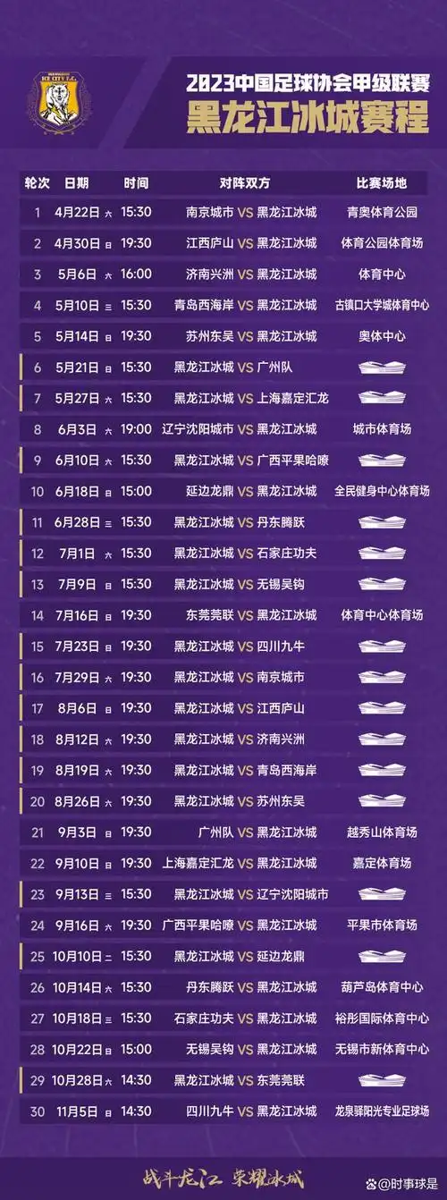 4月15日下午,中甲官方公布了2023赛季中甲联赛赛程.