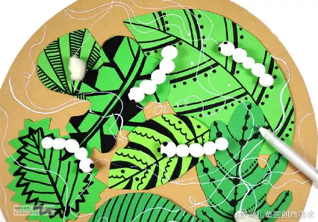 幼儿趣味画|可爱的蚕宝宝儿童画超话#创意灵感素材##创意儿童画#创意