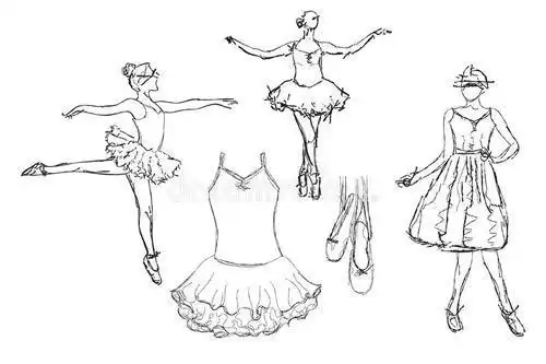 简笔画 手绘 线稿 800532裙子的简笔画大全芭蕾舞公主简笔画 第1页