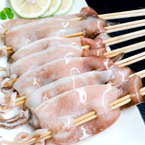 墨之瑶鱿鱼串铁板鲜大鱿鱼鲜活冷冻串烧烤半成品20串铁板鱿鱼串