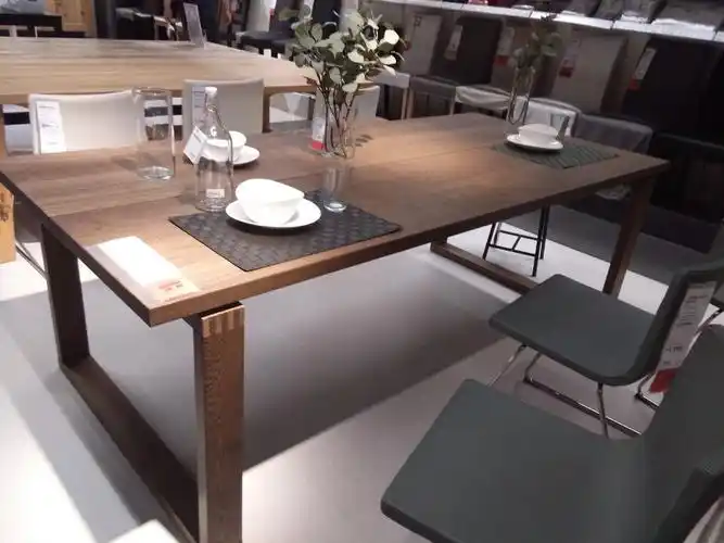 宜家国内代购 莫比恩桌橡木贴面餐桌会议桌实木橡木四人六人大餐桌