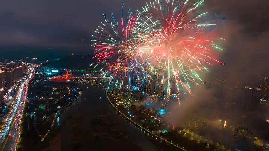 龙腾玉融焰舞福清2024年元宵焰火晚会盛大上演