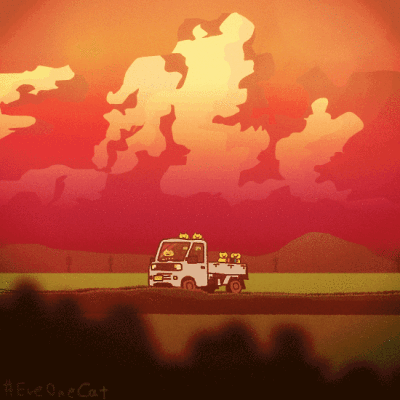 eveonecat 小卡车 gif动图沙雕可爱猫猫表情包