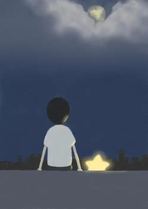 看星星的孩子简笔画看星星的企鹅简笔画背对背看星空简笔画我想去看