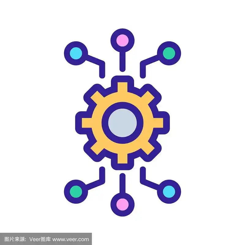 自动化图标矢量.孤立轮廓符号插图