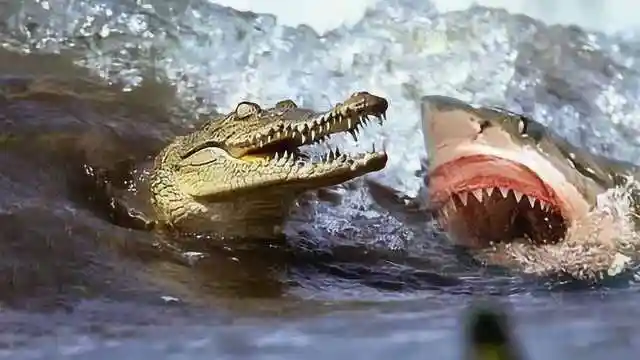 鳄鱼大战鲨鱼看看都是水中霸主的它们到底谁厉害