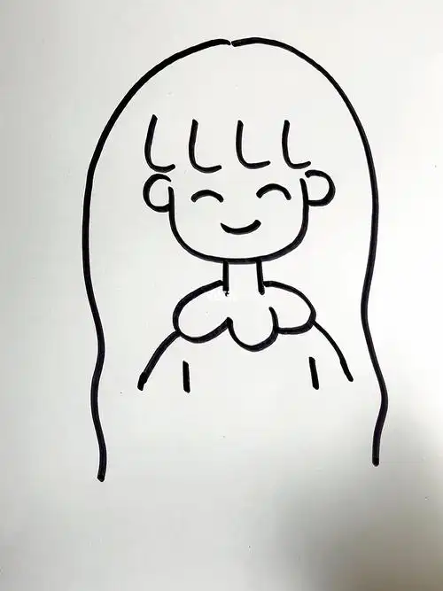 小女孩简笔画
