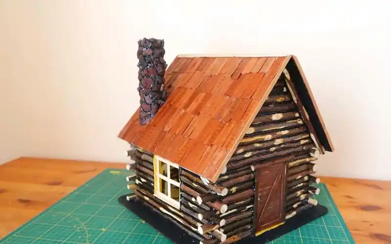 用树枝制作小屋,手工制作,创意手工