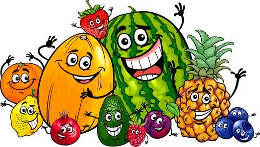 柠檬的故事有趣的水果组卡通插图照片