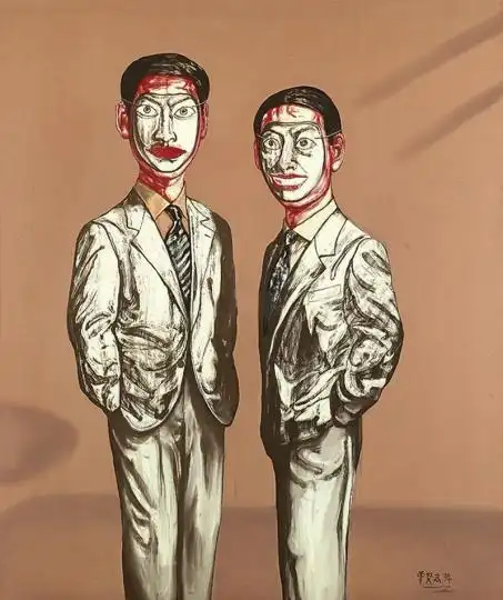 《面具系列 第三号》 180×167cm   布面油画  1994 成交价