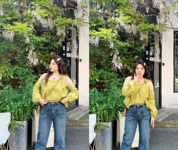 胖女孩有多时尚?看看她130斤的体重,甜美大方又漂亮_衣服_牛仔_夏天