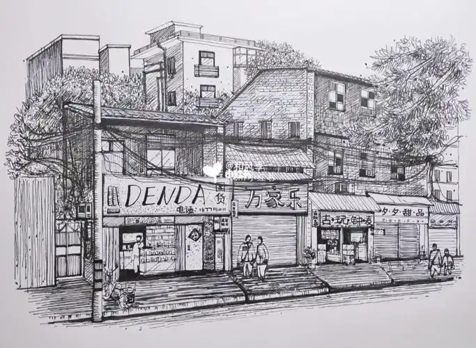 街景建筑速写