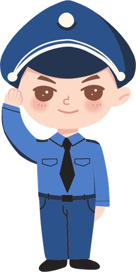 q版手绘儿童职业人物插画-警察