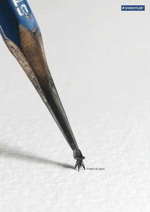 铅笔创意广告设计!虽然身处在数字化时代
