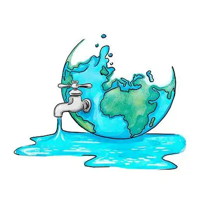 节约用水环保节能地球流水png素材