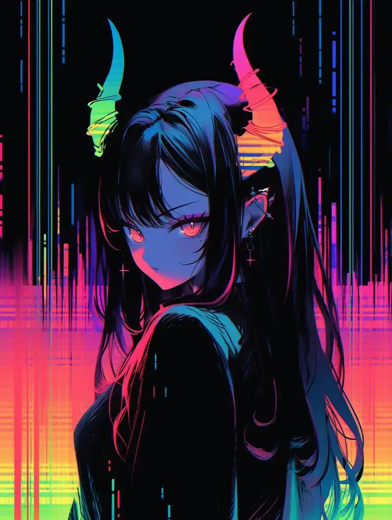 aigc-恶魔少女暗黑系插画壁纸分享  好好看!