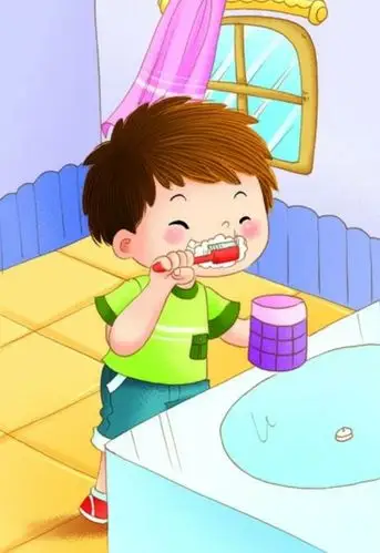 宝贝们,快和爸爸妈妈一起去刷牙吧,要保护好我们的小牙齿哦