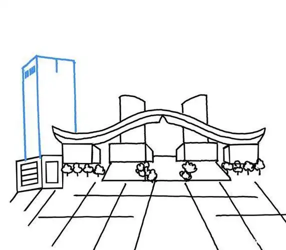 顺德道路城市简笔画