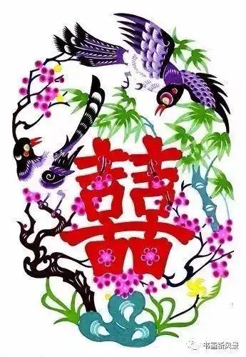 寓意美满姻缘-剪纸艺与吉祥民俗喜雀剪纸高清图片大全喜鹊登梅剪纸有