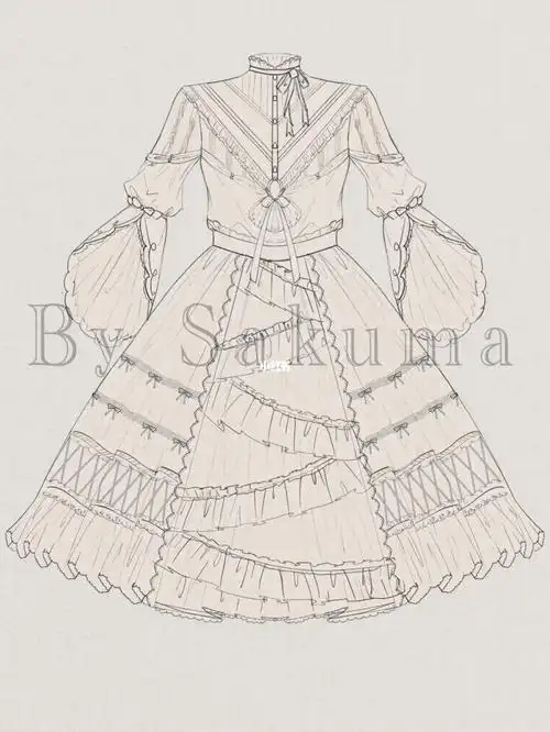 细化#服装设计  #lolita  ##lolita原创设计  #lolita日常  #神仙裙子