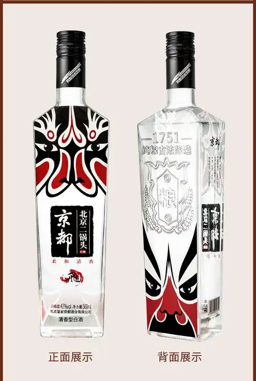 京都老北京二锅头2瓶装 白酒将军浓香型42度纯粮食酒方瓶