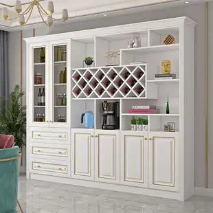 定制酒柜实木免漆板餐边柜酒柜橱柜现代简约储物柜红酒柜欧式酒柜