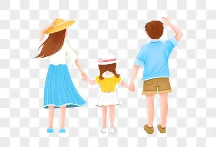 一家族人一家三口素材