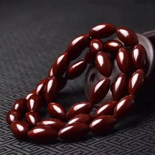 机刷包浆玉化天然橄榄核佛珠手串 可做车挂 橄榄核素面手持项链款