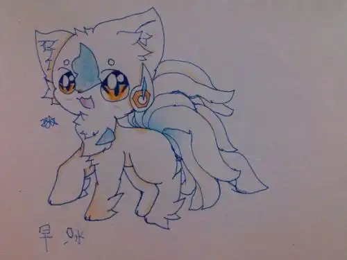 动漫动物简笔画九尾狐