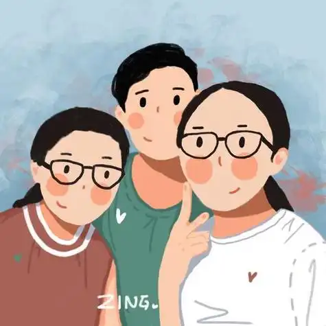 三姐弟头像卡通 卡通头像图片大全 -【爱个性】