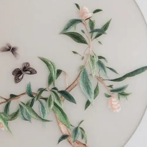 纯手工真丝 精品苏绣挂画《蝶恋花系列二》刺绣