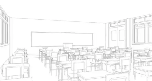 【绘画参考】教室的多种角度,日系校园风必备素材(干货)