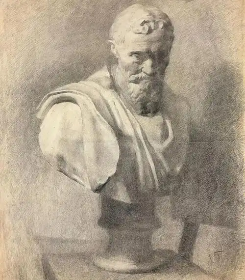 中央美术学院附中留校作品素描石膏像作品精选