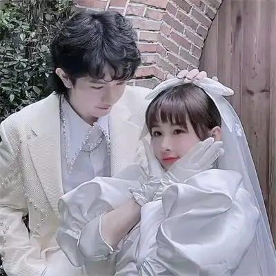 婚纱情头图片一对两张婚纱照情侣头像唯美