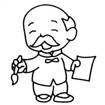 简笔画老爷爷头像