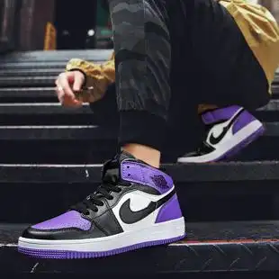 盗版aj普罗旺斯紫普田低帮aj鞋男女蒲田小闪电乔1莆田联名鞋