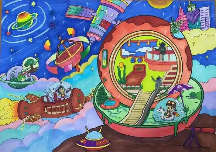 学生科幻画一等奖作品展|第十三届校园科技节系列报道②
