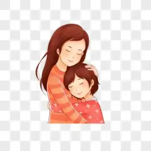 妈妈的拥抱插画图片