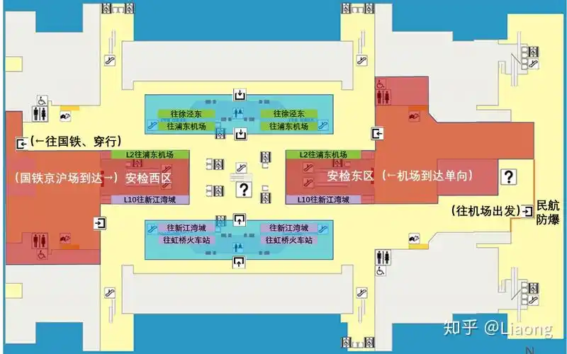 上海地铁虹桥2号航站楼站西侧市区方向进站口为分界点,将目前虹桥火车