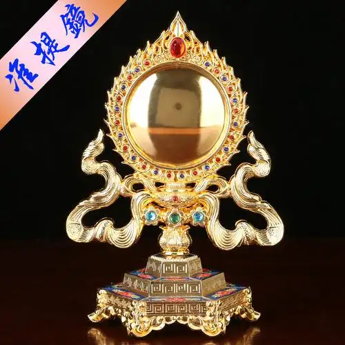【佛堂用具】佛教用品 宗教法器 合金准提镜 准提佛母摆件