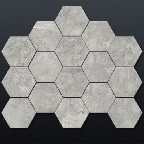 哲弘地六边形瓷砖工业泥灰色花砖六角砖酒吧餐厅厨房卫生间滑地 tx001
