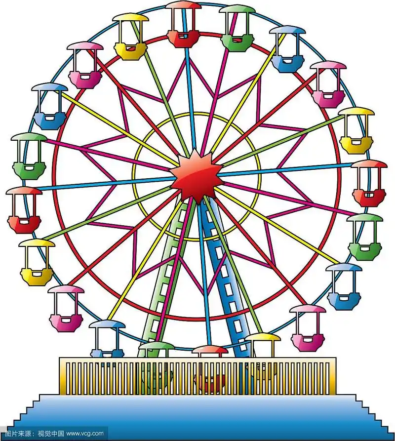 矢量插图的彩色摩天轮