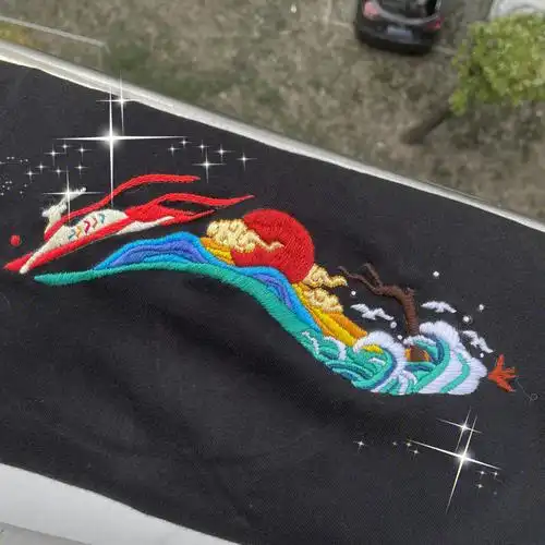 祥云五彩鹿04李宁手工刺绣