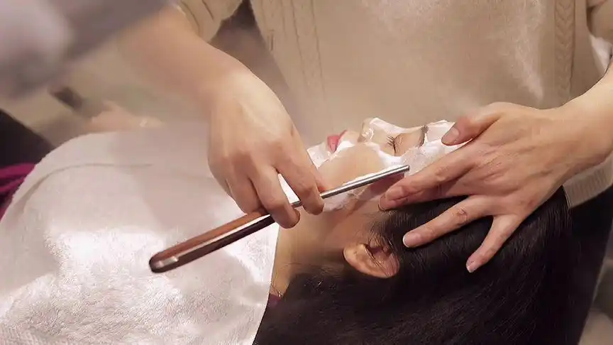 女士高端修面网红特色修面盐城首家修面刮脸传统修面