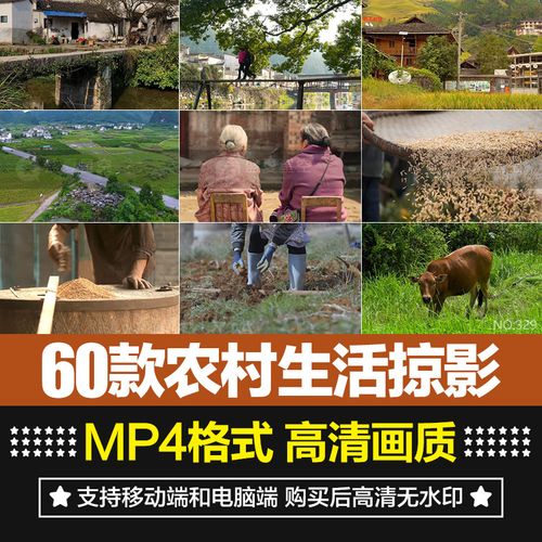 高清农村生活乡村田园农活农家小院村庄航拍美景色短视频剪辑素材