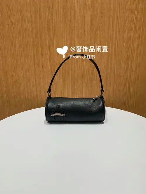 克罗心 新款 mini小圆筒包 手提包 纯黑